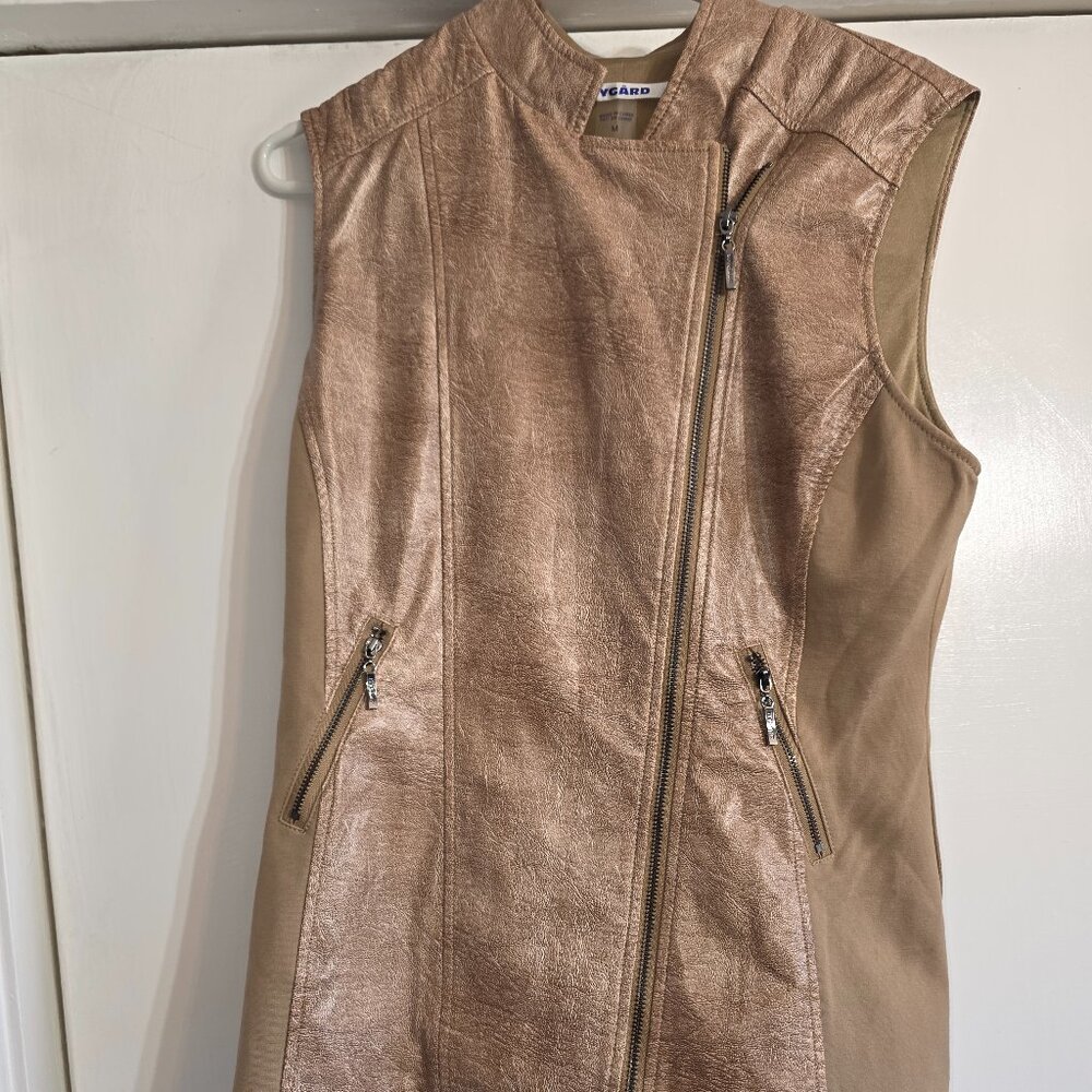 Nygard Metallic Faux Leather Moto Vest – Size M